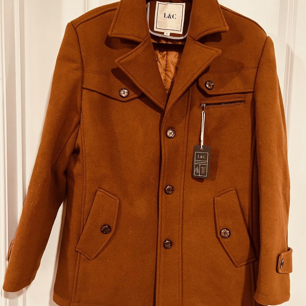 L&C Men Wool Coat SZ LARGE  New with Tags